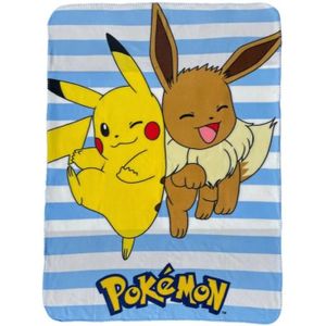 COUVERTURE - PLAID Plaid Pokémon Pikachu Evoli 100x140 cm - Couverture polaire Enfant fleece blanket