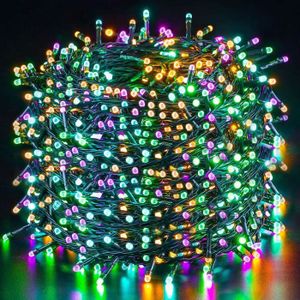 GUIRLANDE D'EXTÉRIEUR Guirlande Lumineuse 1000 LED 100M Multicolore - Quntis - Extérieur-Intérieur - Clignotant - Electrique