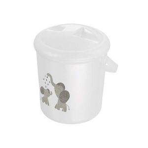 Blanc Rotho Babydesign Poubelle /à Couches 200210001CG D/ès la Naissance Modern Elephants Bella Bambina White 10l