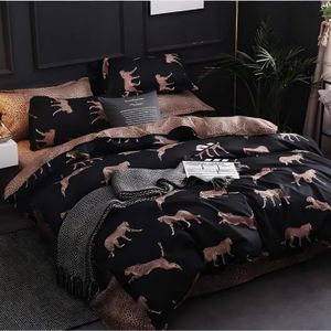 HOUSSE DE COUETTE ET TAIES Parure De Lit Pour Adulte – Lot de 3 pièces – Noir