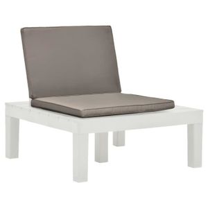 FAUTEUIL JARDIN  Chaise de salon de jardin avec coussin en plastique blanc - STAR - BEST - 9312 - Résistance aux intempéries