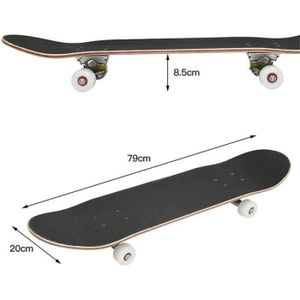 SKATEBOARD - LONGBOARD Skateboard Antidérapanteavec Roulements à Billes A