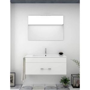 MEUBLE VASQUE - PLAN Meuble de salle de bain suspendu BRAGI 60CM Blanc 