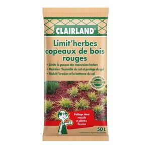 ARGILE - ÉCORCE CLAIRLAND Copeaux de bois rouge Limit’herbes - 50 