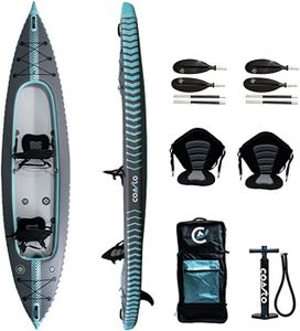 KAYAK Kayak gonflable - COASTO - Capitole 2 places - Gris/Bleu - Débutant/Intermédiaire/Avancé - 250 kg
