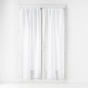 Paire 60x160cm Voilages Blancs Passe-tringle - Paire 2x60x160cm - Polyester - Prêts à Poser - Tamise Lumière - Pour Salon Ou Chambre Voilage 60x160