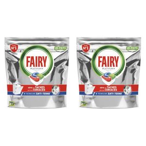 Fairy Platinum+ Pastilles Lave-Vaisselle, 64 Tablettes, Peps