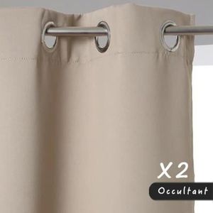 lot de 2 Rideaux Occultants - Beige - 140 x 260 cm