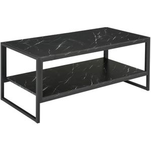 TABLE BASSE Table Basse Moderne HOMCOM avec 2 Étagères - Noir 