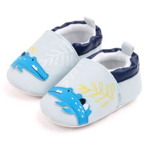 CHAUSSON - PANTOUFLE Chaussons bébé en cuir souple - Animaux Slippers - Crocodile - Bleu clair - Garçon - 0-1 Ans