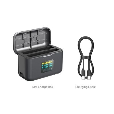 Chargeur Rapide SYMIK Pour Insta360 X5 – Double Canal 27W, écran LCD, 5 Fonctions, Gestion De Batterie, Compatible OEM – Affiche SOC, Température, Santé