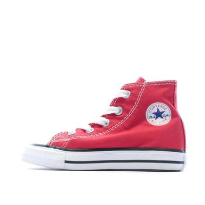 Basket haute CONVERSE Toile Mixte Rouge Lacets blancs Tendance grand Rouge Cdiscount Chaussures
