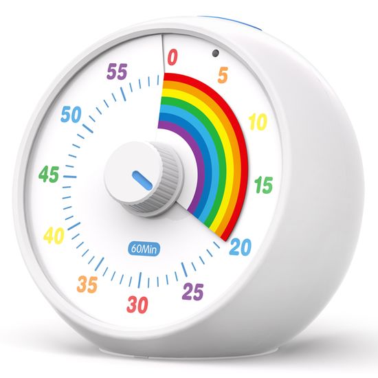 NLMWTI Visual Timer Arc-en-Ciel Pour Enfants - Minuteur 60 Minutes Silencieux Pour Cuisine, Classe Et Activités