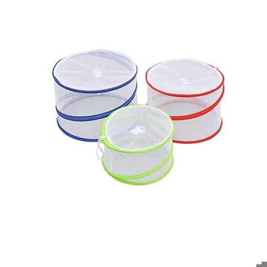 Lot De 3 Cloches Alimentaires Pliable En Maille Pop-Up – 12'' 14'' 16'' – Protection Anti-Insectes Réutilisable Pour Pique-Nique, BBQ, Maison & Camping