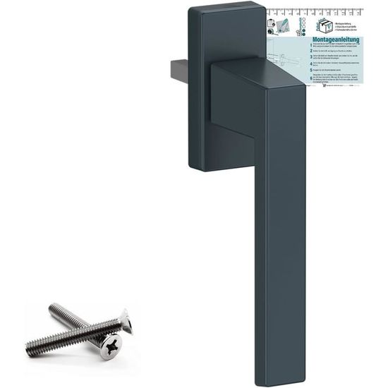 Poignée De Porte De Grange Robuste De 170 Mm,Poignée De Porte Coulissante De Cuisine En Alliage D'aluminium,Poignée De Porte Extérieure De Balcon, Poignée De Fenêtre De Salle De Bain,Noir,Avec Vis