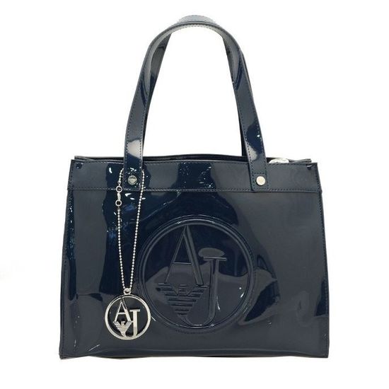 Sac armani bleu marine vernis on sale