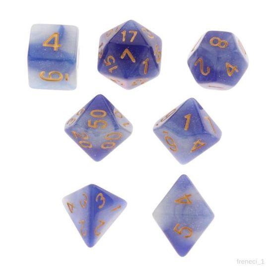DollaTek – 3 Jeux De Dés Polyédriques (21 Pièces) En Couleurs Scintillantes – D20, D12, D10, D8, D6, D4