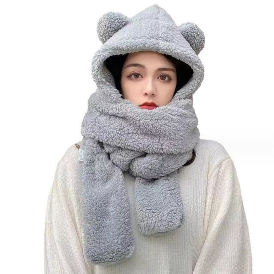 Ensemble Hiver Kuyou - Bonnet, écharpe Et Gants Unisexe - Gris Avec Doublure Polaire