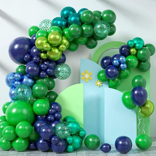 Décoration D'Anniversaire 80 Ans Pour Homme Et Femme Ballon Vert Doré, Bannière Happy Birthday, Guirlande De Fanions[A24] - Maison