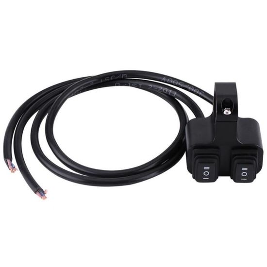 Commutateur Guidon Moto 22mm Keenso - Interrupteur Phare Danger Antibrouillard LED Aluminium