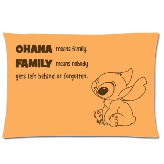 T076tt Lilo Stitch Ohana Citation Boitier Design Rectangle Polyester Coussin Souple Coussin Pour La Maison Lit Festival Siege Achat Vente Taie D Oreiller Cdiscount