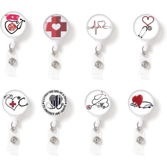 Porte-clés Gravé FUGLUS - Lot De 6 - Cadeau Infirmière & Personnel Soignant - Design Cœur Anatomique