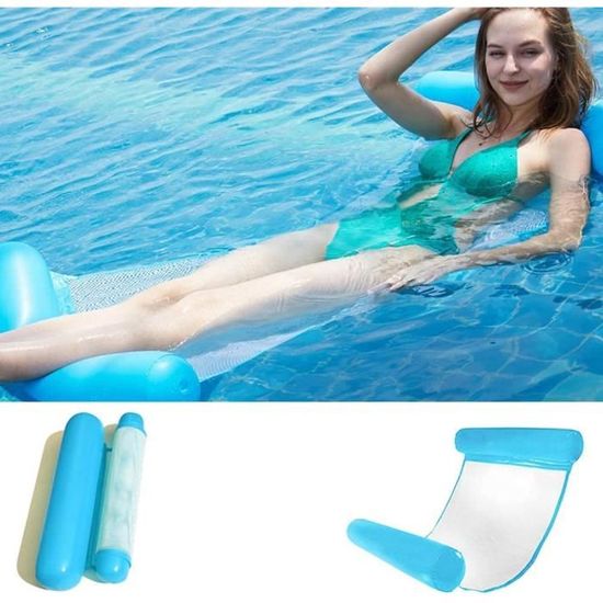Hamac Aquatique Gonflable Infactory - 130x70 Cm - Supporte 80 Kg - Idéal Pour Piscine, Bain, Plage - Inclut Kit Réparation