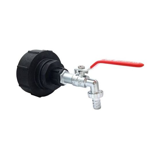 Raccord Robinet Laiton Chromé 90° Sortie 3/4'' - Entrée S60x6 Pour Cuve 1000 L, Cannelure 15 Mm