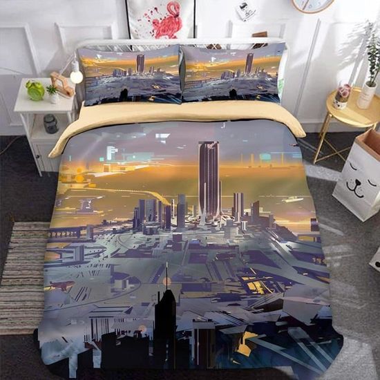 Wadri Parure De Lit 3D The Vampire Diaries Housse De Couette Imprimée 2 Pièces Housse De Couette