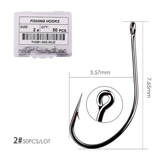 Lot De 1000 Hameçons De Pêche Aberdeen Nickelés - Taille 2 - Acier Carbone - Marque Gerry's Tackle