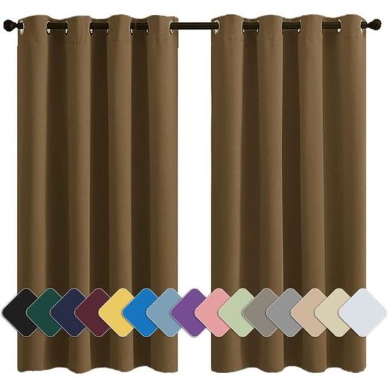 Rideau Insonorisant 220X100Cm Brun Tissu Occultant Pour Rideau, Isolant