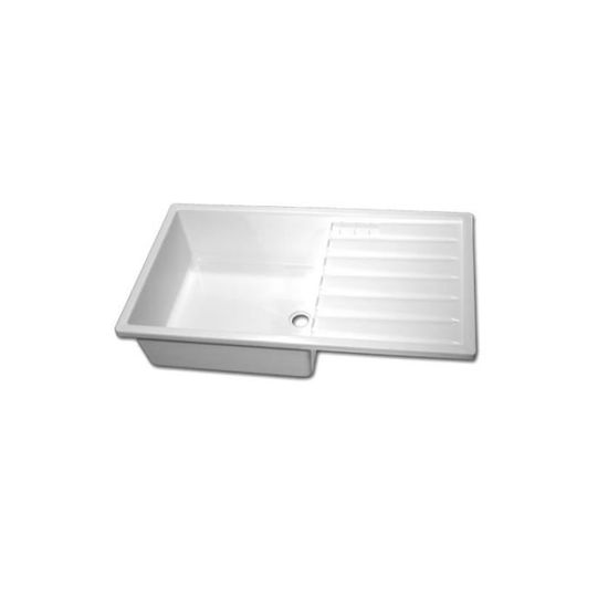 Lavabo Encastrable Pour Caravane Et Camping-car – 900 X 310 X 310 Mm, Plastique ABS Blanc Avec Robinet Et Siphon