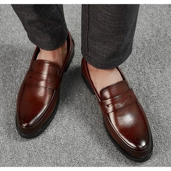 Mocassin homme marron hot sale cuir