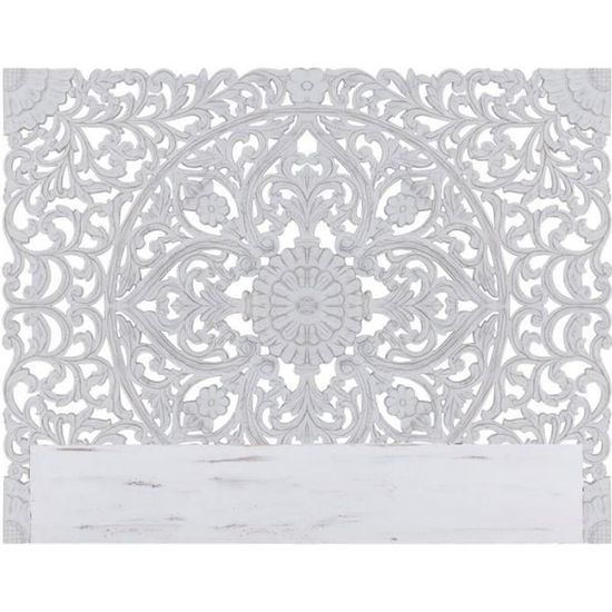 Tête De Lit En Bois Grisy 140 Cm – Blanc, MDF, Paris Prix