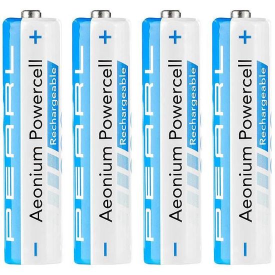 lot de 4 piles rechargeables de type AAA (Micro), Ni-MH, 1,2V / 1000mAh -  PEARL