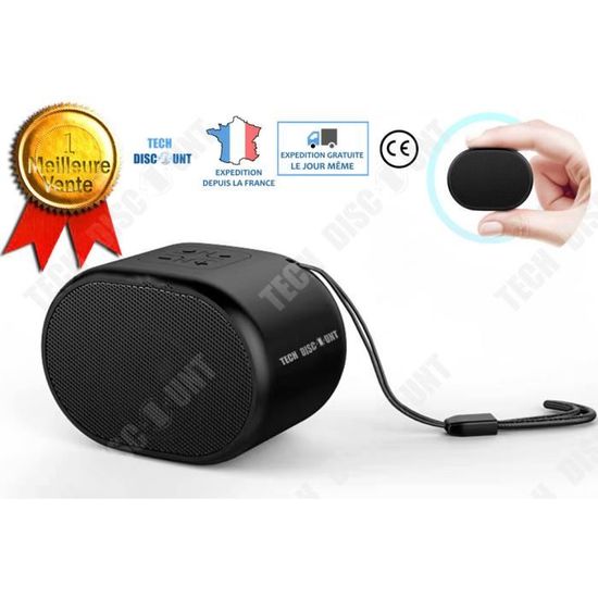 Haut-parleur Bluetooth Mini Zerone - Portable Avec Câble Audio 3.5mm - Noir - 180mAh