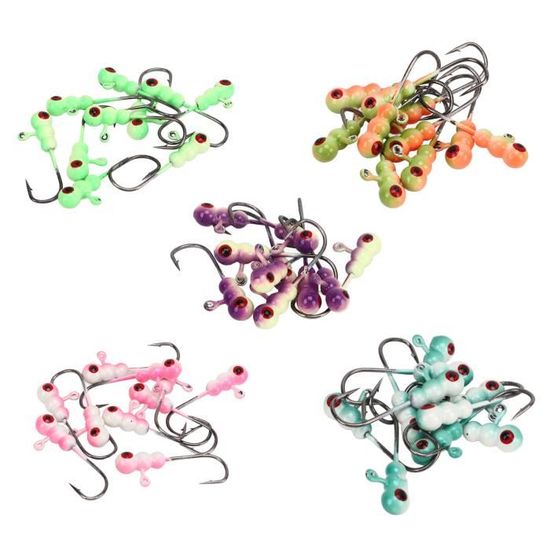 Assortiment De 60 Leurres Pour Pêche Sur Glace - Jigs Panfish, Formes Poisson - Occasion