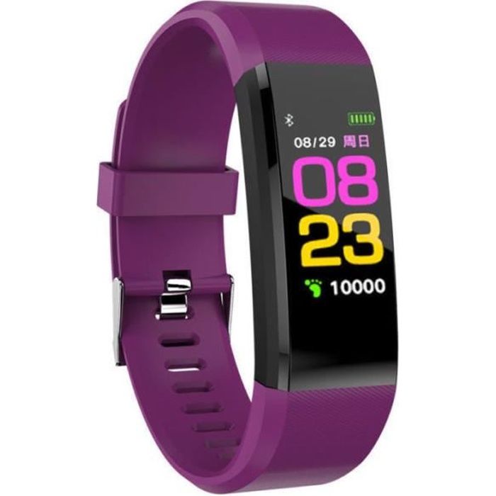 Fitness Montre Intelligente Fréquence Cardiaque Tracker Activité pour les Femmes/Hommes/Enfants Android iOS étanche IP67 -VIOLET