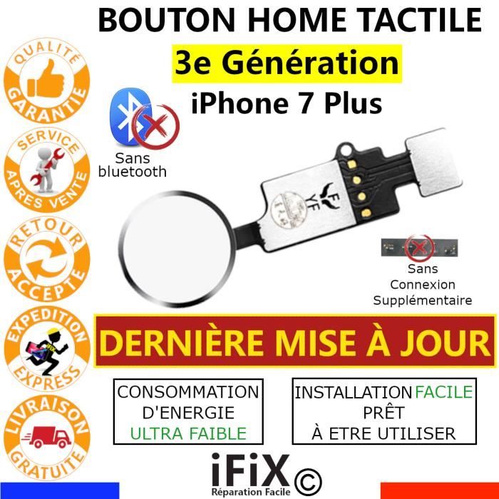 Bouton Home Iphone 7 Plus Blanc Tactile Fonctionnel