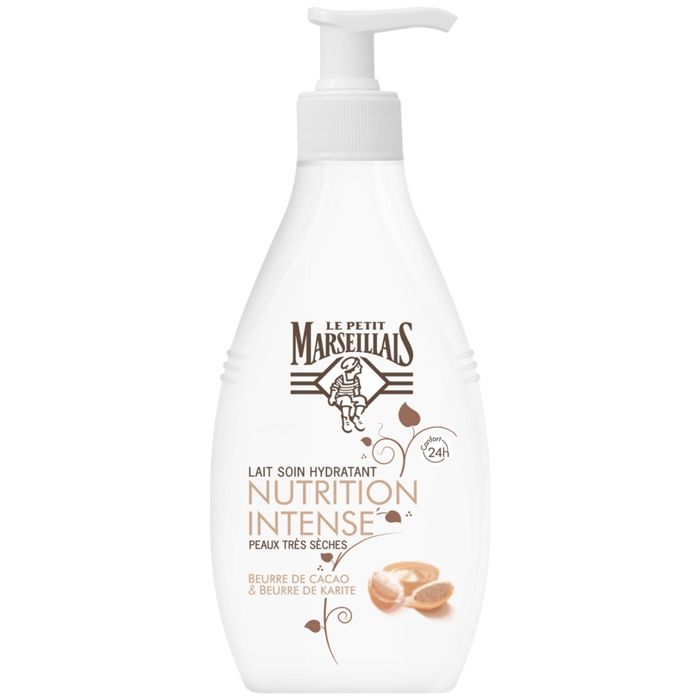 Lait hydratant beurre de cacao et karité LE PETIT MARSEILLAIS le flacon de 250ml'
