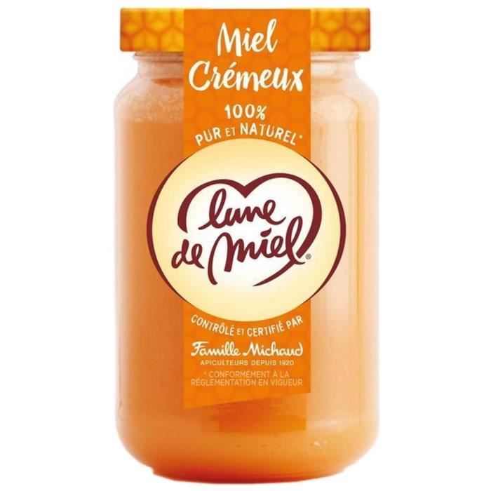 Lune de Miel 100% Pur et Naturel Miel Crémeux 375g (lot de 4)
