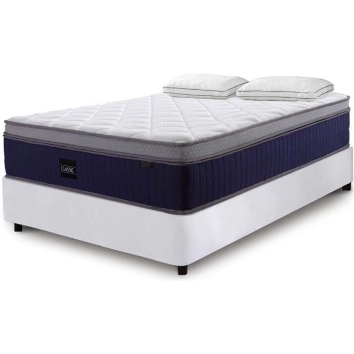 Matelas hybride CLASSIC 160 x 200 cm ressorts ensachés et mémoire de forme épaisseur 31 cm