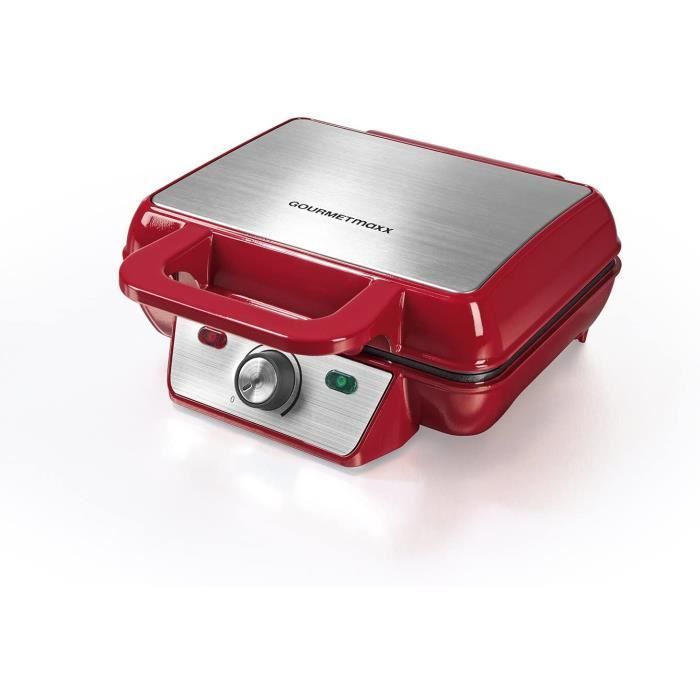 GOURMETmaxx Fer à gaufres pour 2 gaufres belges - Gaufrier avec revêtement anti-adhésif pour 2 gaufres belges, nettoyage facile [100