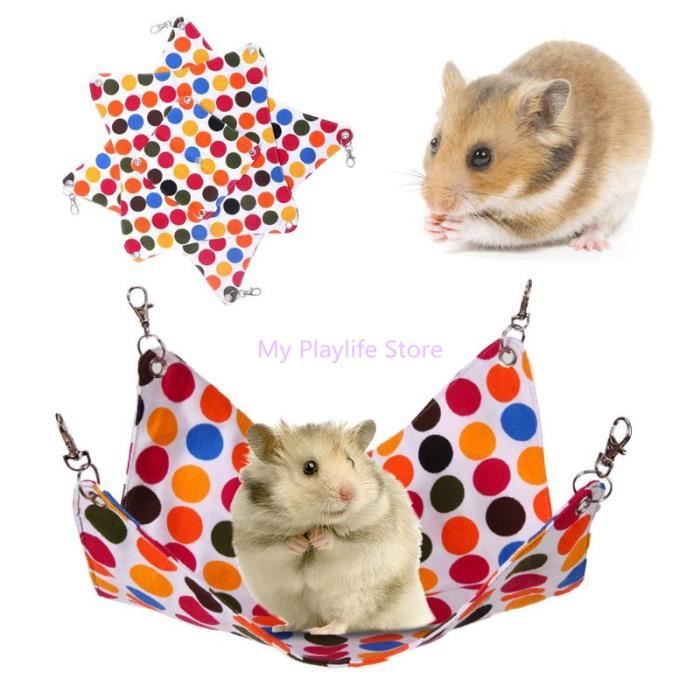 Animal de compagnie Hamster hamac petits animaux toile colorée suspendus couverture tapis balançoire sommeil lit maison Cage jou