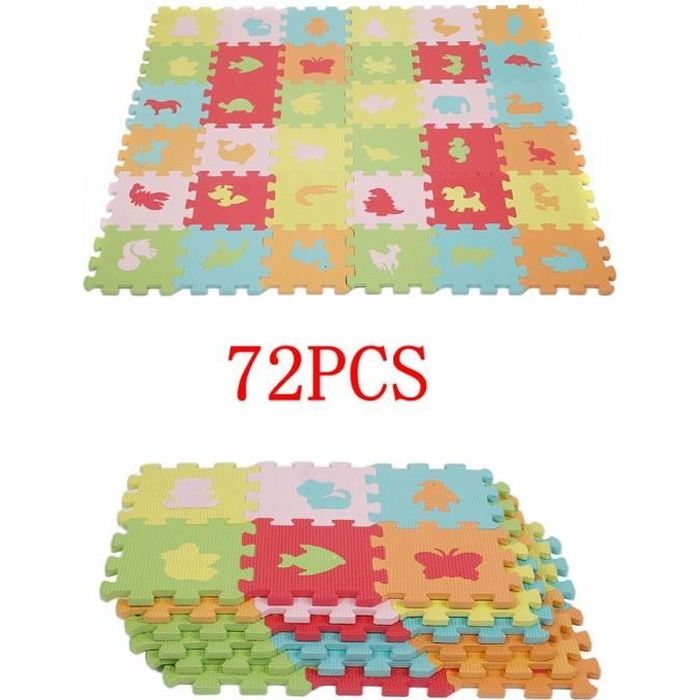 72 Pcs Puzzle tapis mousse Jouet Educatif pour enfants - chiffres - alphabet - basic animaux