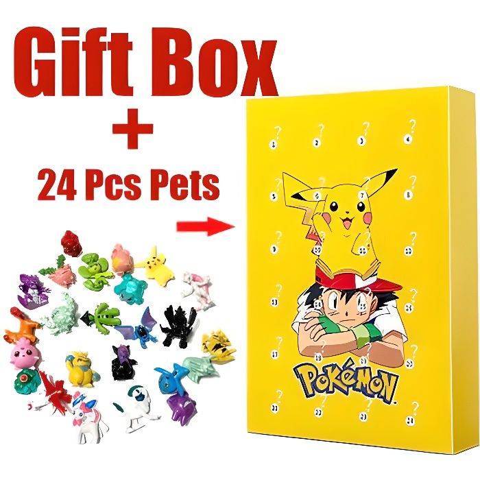 Calendrier De L'avent 2022 Noël 24 Figurines Pokémon Pikachu Cadeau Fille Garçon