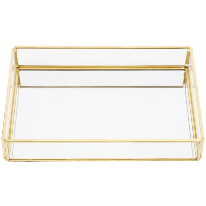Sonew trousses de maquillage Boîte de rangement en verre en métal vintage boîtes de présentation de cosmétiques de bijoux de