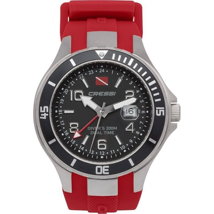 Cressi Traveller Dual Time Professional Montre de Plongée 200m/20ATM Unisex