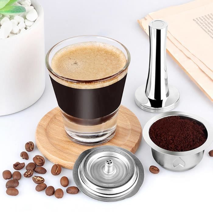 EBTOOLS filtre de capsule de café Accessoire de kit de filtre de tasse de capsule de café réutilisable d'acier inoxydable de 230