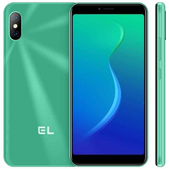 Téléphone Portable 4G EL 6C 5.5 Pouces 16Go ROM Expansion 128GB smartphone pas cher Dual SIM Triple Caméras Face ID Vert